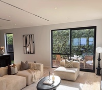 Australie Standard AS2047 maison salon porte coulissante chambre à coucher extérieur rupture thermique porte en verre d'aluminium insonorisé