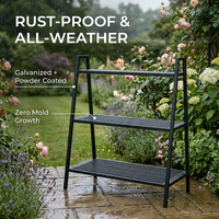 Étagère à plantes en métal robuste à 3 niveaux, capacité de 150 kg, pour l'intérieur et l'extérieur, jardin, balcon, support de rangement pour pots de fleurs