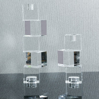 Chandelier en cristal géométrique minimaliste de luxe, porte-bougie décoratif pour table à manger, ambiance chaleureuse, décoration intérieure