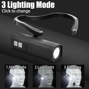 Lámpara de oreja de inducción <span class=keywords><strong>LED</strong></span> portátil, faro con <span class=keywords><strong>Sensor</strong></span> recargable USB, banda para el cuello para deportes al aire libre, linterna de Camping de peso ligero - Product Image 5