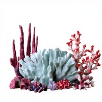 Faux corail pour aquarium, ornement de corail artificiel pour aquarium, décoration d'aquarium, plante en plastique, petite taille