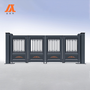 Porte à double battant extérieure électrique à persiennes, porte coulissante automatique rétractable, porte à double battant avec aluminium - Product Image 4
