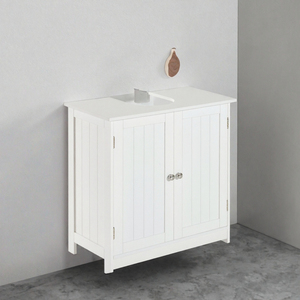 Nouveau meuble-lavabo double vasque en céramique pour salle de bain d'hôtel moderne ELSA de 60 pouces (1500 mm) avec miroir intelligent et éco-responsable, en cuivre, sur pied - Product Image 3