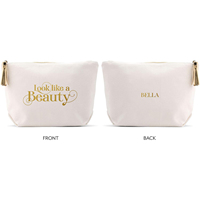 Pochette à maquillage pour Halloween avec logo personnalisé, vierge, en toile de coton, sacs à cosmétiques réutilisables avec fermeture éclair et logo