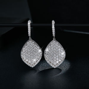 Boucles d'oreilles en pyroxène pur pour femmes, or et argent - Product Image 2