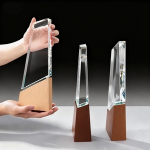 Nuovissimo trofeo bianco in legno con incisione in cristallo premio sublimazione <span class=keywords><strong>per</strong></span> cerimonia sport Meeting regali di benvenuto - Product Image 6