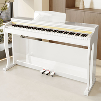 Hochwertiges Digitalpiano mit 88 Tasten für Zuhause, 3 Pedale, Interner Hammermechanik, Eingebauter Lautsprecher, Bodenständer, 256 Polyphonie