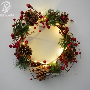 Guirlande <span class=keywords><strong>lumineuse</strong></span> <span class=keywords><strong>de</strong></span> <span class=keywords><strong>Noël</strong></span> LED transfrontalière, étanche IP65, à intensité variable, en PVC, avec pommes <span class=keywords><strong>de</strong></span> pin, à suspendre pour intérieur, fenêtre, mur, porte - Product Image 5