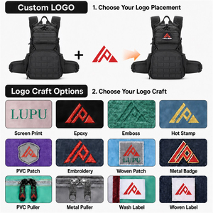 Mochila Táctica Negra LUPU, Impermeable, para Viajes al Aire Libre, Sistema Molle, 36-56L, Unisex, para Senderismo, con Logotipo Personalizado - Product Image 5
