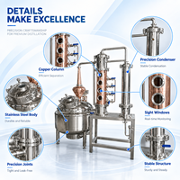 Alambic de Distillation Commercial 200L en Cuivre et Acier, Certifié CE, pour Whisky, Vodka, Gin, Éthanol – Vente Directe Usine