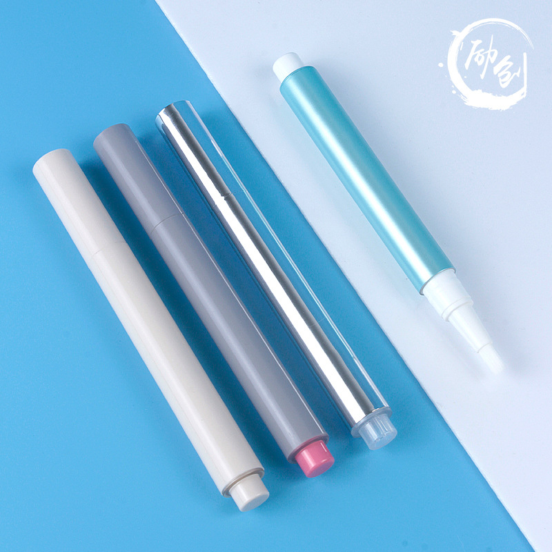 Cross-Border 3ml Aluminum Tube Dispensing Pen Metal Rotating Fountain Pens for Cosmetics Nail Polish Packaging Press Pens