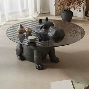 <span class=keywords><strong>Mesa</strong></span> de Centro Moderna Contemporánea con <span class=keywords><strong>Diseño</strong></span> de Hipopótamo, Precio de Fábrica, Vidrio Templado Redondo para Sala de Estar - Product Image 1