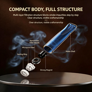 Embouts de filtre à cigarettes jetables, filtration triple en 3 étapes, filtre purificateur de fumée de cigarette - Product Image 2