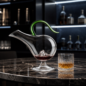 <span class=keywords><strong>Carafe</strong></span> à <span class=keywords><strong>vin</strong></span> <span class=keywords><strong>en</strong></span> cristal 3D Iceberg Mountain Swan Neck avec poignée verte 750 ml, bec verseur large, <span class=keywords><strong>carafe</strong></span> <span class=keywords><strong>en</strong></span> <span class=keywords><strong>verre</strong></span> pour <span class=keywords><strong>vin</strong></span> rouge et whisky - Product Image 6
