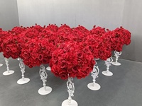 Centres de table de mariage B-2309, prix usine, OEM, taille et couleur personnalisables, chemin de table, boule de fleurs artificielles en roses