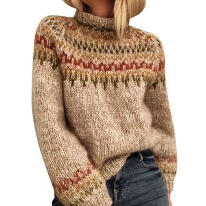 Maglione Pullover largo da donna a mezza <span class=keywords><strong>dolcevita</strong></span> per l'inverno con Logo frontale - Product Image 3