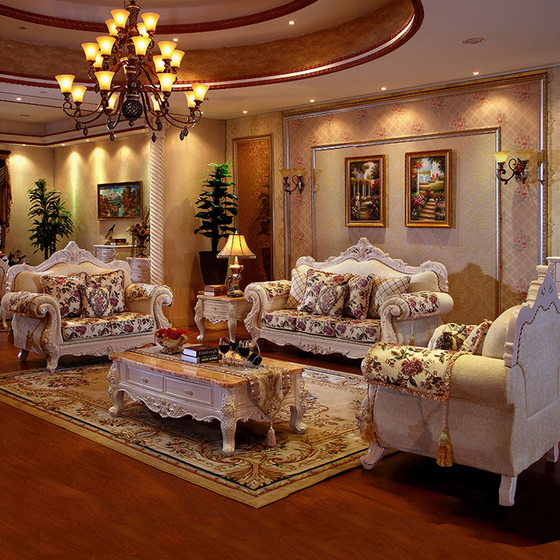 Золотой ткань диван набор с крышкой от foshan мебельный рынок