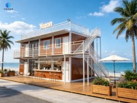 Bar en conteneur préfabriqué à deux étages, restaurant en conteneur maritime avec terrasse sur le toit, kiosques portables, magasin mobile, bureau