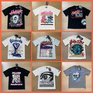 T-shirt Unisex American Trend Hell Star <span class=keywords><strong>Stile</strong></span> Ins con Stampa Lettering Retrò, Vestibilità Ampia e Traspirante, Lavata, a Maniche Corte, Casual e di Tendenza - Product Image 3