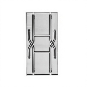 Équipement de <span class=keywords><strong>cuisine</strong></span> OEM : Table de travail pliante en acier inoxydable argenté, robuste et durable, avec rangement intégré et protection anti-éclaboussures, pour usage hôtelier - Product Image 3