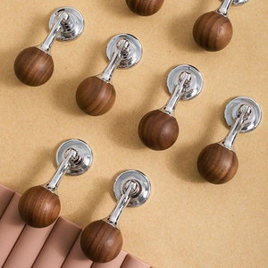 Puxador de Gaveta Redondo de Liga de Zinco Estilo Francês para Montagem em Superfície, Maçaneta de Porta em Bronze Vintage, Estilo Meio Século - Product Image 2