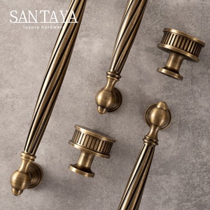Santaya Solid Antique Brass Handles Spiral Ribbed Drawers <strong>Bedroom</strong> Wardrobes Kitchen Cabinet <strong>Doors</strong> Antique Single Hole <strong>Knobs</strong> - Product Image 3