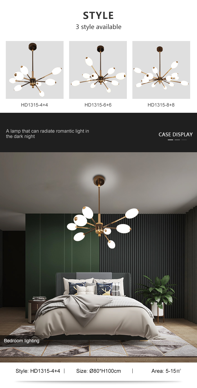 New Product Decoration Restaurant Hanging Lamp Living Room Luxury Acrylic LED Chandelier Light