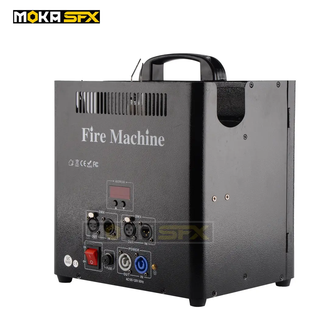 MOKA SFX H-E03เครื่องฉายเปลวไฟแบบสามขั้นตอน,เครื่องฉายไฟ DMX 200W อุปกรณ์การจัดงานคอนเสิร์ตเอฟเฟกต์บนเวทีปาร์ตี้ดีเจ