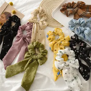 Thời Trang Mới Ponytail Scrunchie Ribbon Phụ Nữ Đàn Hồi Tóc Ban Nhạc Voan Bow Tóc Dây Thừng Tie Cô Gái Tóc Phụ Kiện