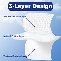 Tampons en coton pur jetables de qualité supérieure, 3 couches, doux, sans peluches, bords arrondis, pour le démaquillage du visage