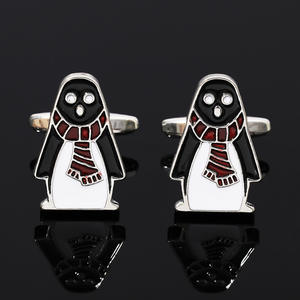 Mancuernillas de Metal Creativas con Diseño de Pingüino y Tai Chi, Broches Franceses Plateados, Precio Razonable, Clip de Corbata Personalizado - Product Image 1