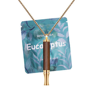 Collier pendentif en acier inoxydable perlé d'aromathérapie naturelle pour soulager le stress et l'anxiété, menthol, arrêt du tabagisme, respiration, huile essentielle - Product Image 1