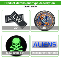 Écussons 3D personnalisés en PVC, logo en caoutchouc gaufré, badge auto-agrippant, imperméable et durable pour vestes, sacs, chapeaux et vêtements