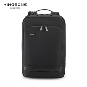 Kingsons Business Backpack Men Lightweight 20-35L Laptop <b>Bag</b> Casual Travel Shoulder Straps Solid Color Black - Product Image 5