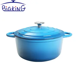 8L Enameled Cast Iron Shallow Casserole Dish with Lid, Non Stick Cooking Pan Pot Dutch Oven