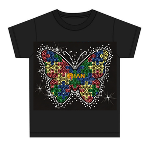 Lint met 'Be Kind' autisme strass steentjes transfer, bling, leraar autisme strass steentjes transfer patches voor kleding - Product Image 3