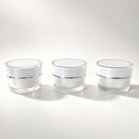 Pot de crème en acrylique multicolore de luxe 30g, design rond incliné, pour crème visage et yeux, rechargeable, emballage cosmétique pour soins de la peau