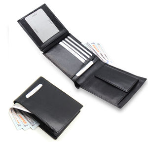 Nappa hakiki deri üç defa katlanan cüzdan moda rfid erkek cüzdan ile para cebi çanta - Product Image 5