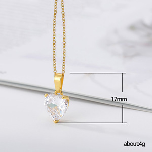 Collana con Ciondolo a Cuore per Donne, Elegante Charm d'Amore, Catena per Clavicola, Gioiello alla Moda per Uso Quotidiano, Regalo - Product Image 5