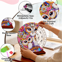 Calendrier de bureau perpétuel 5D en forme spéciale, peinture diamantée, mosaïque florale en strass de cristal, décoration de table artisanale