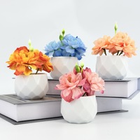Plantes artificielles en pot de petite taille les plus vendues et bonsaïs créatifs en forme de feuille verte pour la décoration de la maison au Nouvel An chinois