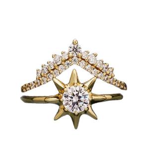 Anillo de circonia con forma de estrella para mujer, diseño de hexagrama, joyería de moda, regalo - Product Image 5