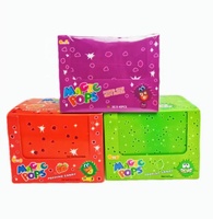 Bonbons halal en gros personnalisés, 3G, saveur de raisin, bonbons pétillants, bonbons durs fruités, vente chaude, confiserie, pops rocks, boîte OEM