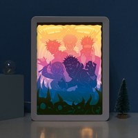 Figurines d'anime, personnage de manga, boîte à lumière d'ombre d'anime, lampe de décoration pour la maison, lampe de nuit LED, lampe de table, cadeaux pour les fans d'anime