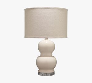 American Style Blue Pattern White Finish Ceramic Table Lamp for Home Decoration - Product Image 2