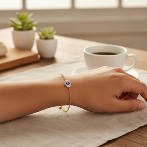 Bracelet à chaîne Fine Charm Evil Eye - Product Image 3