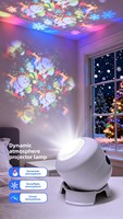 Nuevo Proyector LED Recargable de Copos de Nieve Navideños, Lámpara Decorativa Giratoria Colorida para Fiestas, Luz de Escenario para Halloween 16