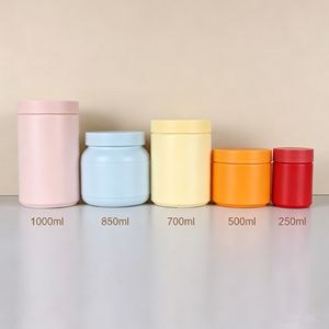 ขวดพลาสติก HDPE หลายขนาดสำหรับใส่อาหารสัตว์เลี้ยง พร้อมฉลากลายสุนัขแบบกำหนดเองและช้อนตวง  สำหรับบรรจุอาหารเสริมสัตว์เลี้ยงแบรนด์ส่วนตัว - Product Image 3