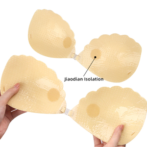 Sujetador de lencería nupcial sin tirantes, transpirable, con efecto push-up, escote pronunciado en V, cierre frontal con botones, diseño de pétalos de encaje sexy, <span class=keywords><strong>copa</strong></span> <span class=keywords><strong>C</strong></span> - Product Image 3