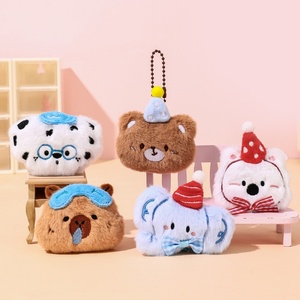Cute Capybara Stuffed Doll Keychain <strong>Soft</strong> Small Animal Plush <strong>Keyring</strong> for Children <strong>Light</strong> School Bag Pendant Couple Gift - Product Image 2